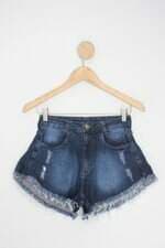 Shorts jeans azul destroyed meitrix feminino