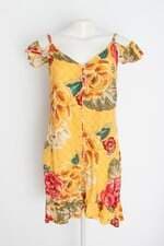 Vestido fram feminina amarelo