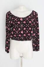 Blusa marisa feminina preto floral