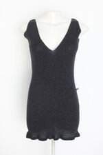 Vestido de tricô colcci feminino preto com fios metalizados