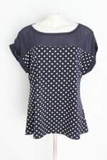 Blusa riachuelo feminina azul estampada com Recortes