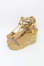 Sandália Anabela texto feminina amarela