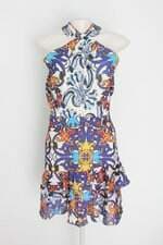 Vestido botswana feminino estampado com Peplum