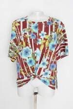 Blusa fil a fil feminina vinho estampada