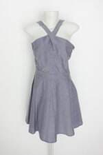 Vestido feminino cinza estampado