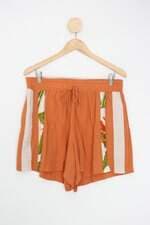 Shorts crislyne feminino laranja com Viés