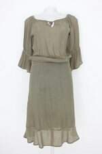 Vestido siberian feminino verde com Pregas e Meio forro