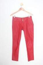 Calça de tecido sawary feminina vermelho