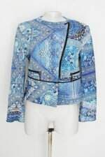 Jaqueta le lis blanc feminina azul estampada