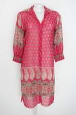 Vestido cheroy feminino rosa estampado com Transparência