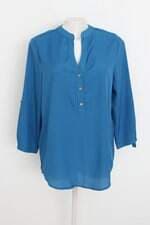 Camisa viva feminina azul com Barra Mullet