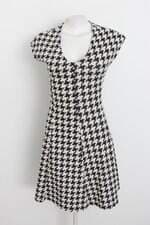 Vestido champagne feminina pied poule 