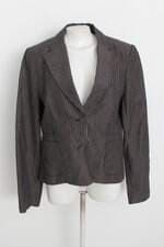Blazer cinza listrado Cori feminino com ombreira