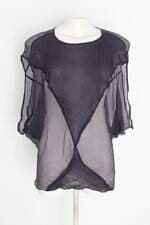 Blusa cris barros feminina azul com Transparência