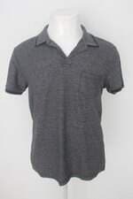 Camisa Polo taco masculino cinza com Recortes