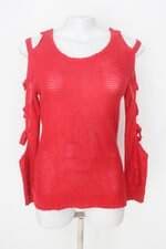 Blusa tricô  bluesteel feminina vermelho com Transparência