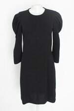 Vestido nua duza feminino preto com Pregas e Forro