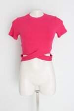 Blusa by angela feminina rosa com Recortes