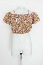 Cropped rosa floral Muna feminino