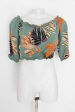 Cropped verde estampado Muna feminino