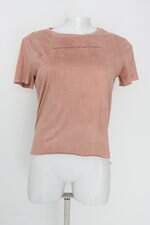 Blusa Clockhouse feminina rosa com Aplique e Barra Mullet