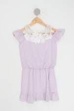 Vestido Infantil gira kids listrado com renda