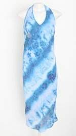 Vestido goniya feminino azul com Hotfix