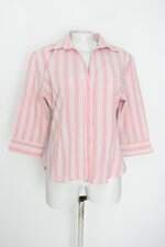 Camisa mazarin feminina rosa listrada 