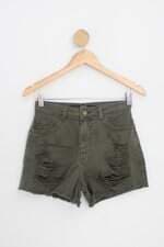 Shorts jeans destroyed Youcom feminino verde