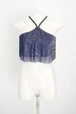 cropped youcom feminino azul com forro