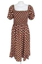 vestido lovito feminino marrom com poás