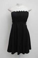 Vestido billie brothers feminina preto com Franzido e Bojo
