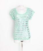 blusa charlotte russe feminina verde com paetê