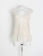 regata costume feminina bege com peplum