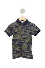 camisa polo Lacoste kids verde camuflada